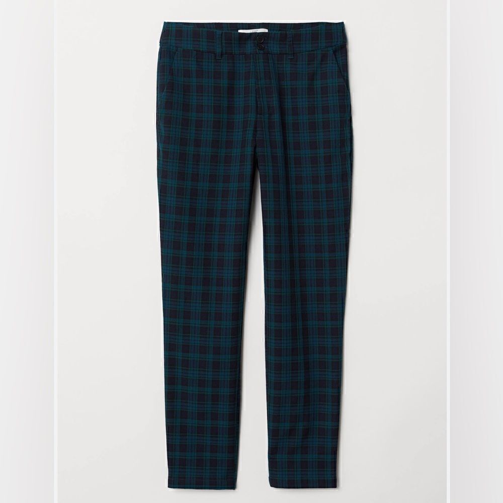 H&M Green & Black  Ankle Length  Plaid Dress Pants(Size 6)